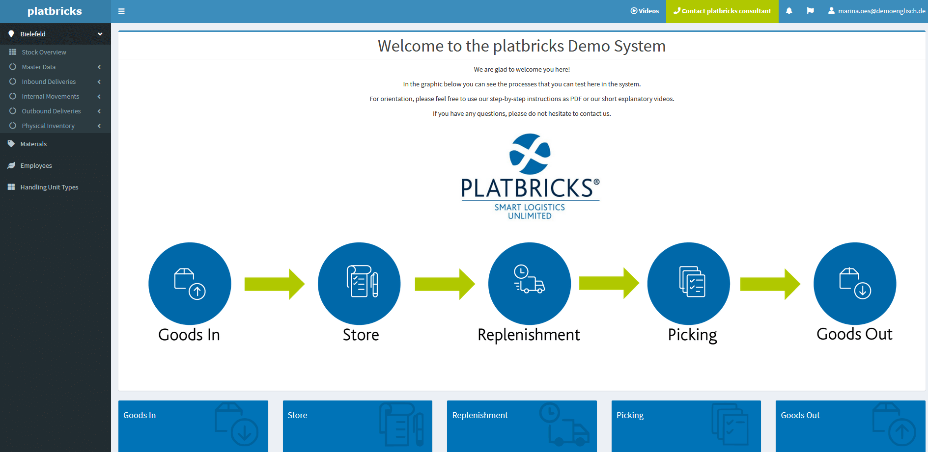 Control Center - platbricks® WMS